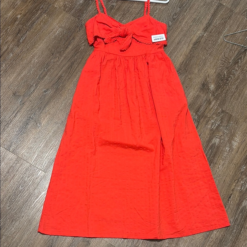 Old Navy red Tie Front Sundress